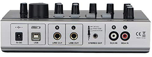 Alctron Interface d'enregistrement audio USB, microphone carte son USB, amplificateur externe avec câble RCA pour téléphone portable, PC, ordinateur portable