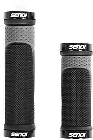 SENI Fahrradgriffe, leicht, 130 mm und 90 mm, passend für 22,2 mm Lenker, rutschfeste Griffe, geeignet für Multi-Speed-Mountain-BMX-Räder (schwarz)