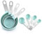 Olymajy cucchiai dosatori, cucchiaio misuratore, Set di 8 misurini e cucchiai in plastica blu, utensili da cucina per liquidi e solidi