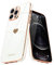 Teageo for iPhone 12 Pro Case Cute Heart Pattern for Women Girls Slim Luxury Bling Plating Soft TPU Anti-Scratch Shockproof Bumper Phone Case for iPhone 12 Pro, White