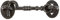 Hammer and Tongs - Ornate Cabin Hook and Eye - W125mm - Black
