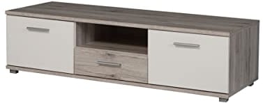 expendio TV-Board Jade 4 Sandeiche weiß 150x40x55 cm Lowboard TV- Schrank TV-Möbel Jugendzimmer Fernsehmöbel Kinderzimmer
