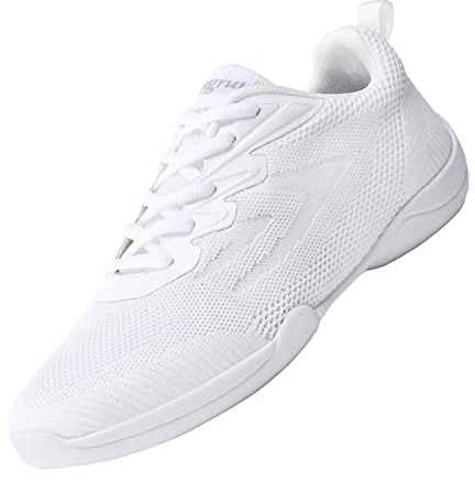 DADAWEN Damen Cheerleading Schuhe Mädchen Turnschuhe Gymnastik Jazz Yoga Tanzschuhe,Weiß,31 EU