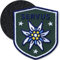 Klettpatch - Edelweiss Patch gestickt 51 x 60 mm/Klett-Patch Patches Abzeichen Stickerei mit Klett für Kleidung Rucksack Tasche/Tracht Loden Lederhose Dirndl Janker/Club of Heroes (Moosgrün)