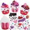 Baker Ross FX329 Liebesherz Cupcake Magnet-Kits - 8er-Pack, Schaumstoff-Bastelset zum Valentinstag für Kinder