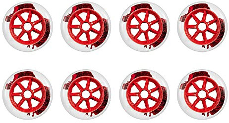 JHKJ 86A Inline-Skate-Ersatzräder für einreihige Skates PU-verschleißfeste Gleitstützräder für den Innen- und Außenbereich, 125 mm,Weiß,125mm