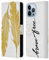 Head Case Designs Valiente Y Libre Gran como Oro Carcasa de Cuero Tipo Libro Compatible con Apple iPhone 13 Pro MAX