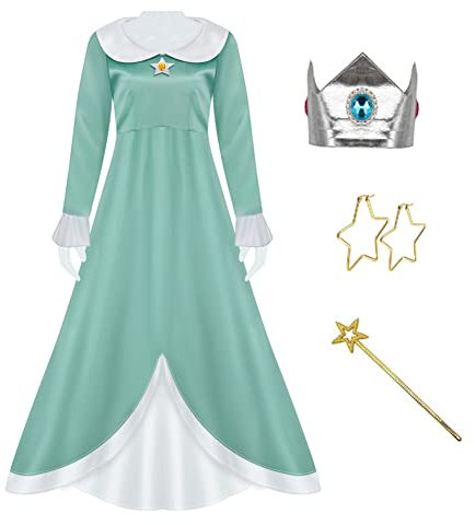 AYYOHON Costume de Princesse Super Brothers Peach pour Femme - Robe Rosalina pour Halloween et Costumade, XS