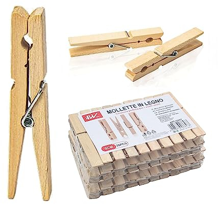 40 Pezzi Mollette per Abiti in Legno Ecologico non Verniciato,mollette per Bucato,Pratica Molletta Multifunzionale