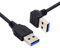 CY Câble coudé, USB 3.0 Type-A mâle vers droit 3.0 Type-A mâle 5 Gbit/s, câble coudé à 90 degrés vers le bas, 40 cm