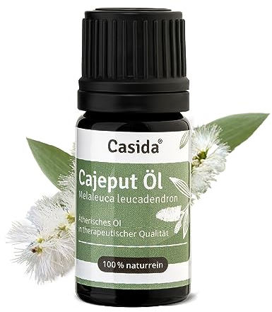 Cajeput Öl Naturrein - Ätherisches Öl - Therapeutische Qualität – Cajeput Öl für Aromatherapie, Aromadiffuser - Aus der Apotheke - 5 ml