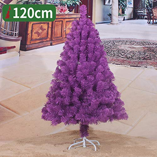 NAMUlA JRMU 4 Fuß violetter PVC-Weihnachtsbaum, unbeleuchtet, 120 cm, hochwertiger künstlicher Weihnachtsbaum mit Scharnier und stabilem Metallständer, für Innendekoration, 120 cm (4 Fuß) Fashionable
