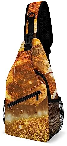 Ahdyr Fire Soccer Shoe Scene Sac à bandoulière pour femme et homme léger avec sangle d'extension réglable Sac à dos avec porte-bouteille d'eau Sac à dos décontracté pour randonnée et voyage