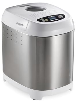 Hamilton Beach Digital Electric Bread Maker Machine Artisan and Gluten-Free, 2 lbs Capacity, 14 Settings, White and Stainless Steel (29987)