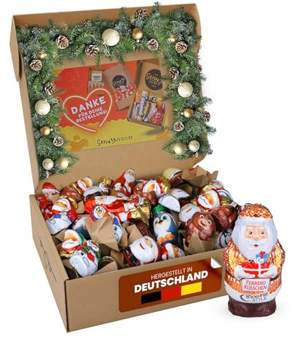 Genussleben Weihnachtsbox - Festliche Schokofiguren im Mix - 500 g - DAS Geschenk zu Weihnachten