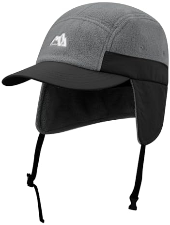 CLAPE Warm Winter Baseball Cap Herren Damen Wolle Fleece Basecap mit Ohrenklappen Unstructured 5 Panel Cap Outdoor Ski Schildmütze
