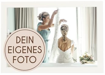Wackadoo Bilderrahmen Holz mit eigenem Foto 10x15 (quer) cm weiß - Poster mit Wunschmotiv - Personalisiertes Geschenk - Wunschmotiv