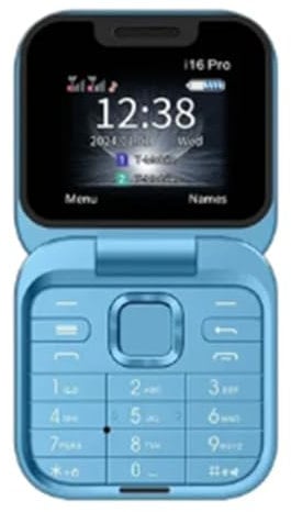 Cenei Mini Flip Mobile Phone FM Radio Voice Blacklist Speed Dial Vibration 2SIM Card Small Display Foldable Phone Easy Install Easy to Use (Blue)