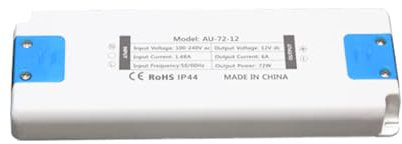 V-SLOT Fuente de alimentación LED SLIM 24V 3A 72W IP44 | Para iluminación LED de cocinas y habitaciones | Uso interior | Dimensiones compactas 185x64x22 mm