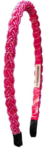 Alpenflüstern Trachten-Haarreif Perlen Flechtoptik - Damen Haarschmuck geflochten, Haarband rutschfest fürs Dirndl (in traditionellen Farben) ADV138 ((fuchsia-pink))