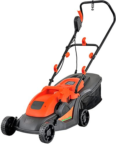 Cortacésped eléctrico de 13 Pulgadas, cortacésped Manual eléctrico con Cable, cortacésped portátil con Cable para Exteriores, cortacésped eléctrico con Mango Plegable