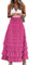 Gratoryna Jupe longue en tulle à volants pour femme - Taille haute - Jupon à volants, Rose/rouge, Taille S