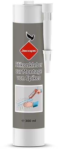 KONZEPT by Jacopic Taubenabwehr Spikes Montagekleber Extra Stark 300ml, Wasserfester Kleber für Vogelspikes Montage Ideal für Holz, Kunststoff, Metall, Stein