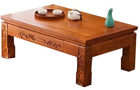 HIARAN Holz Couchtisch Balkon Niedriger Tisch Wohnzimmer Mini Couchtisch Laptoptisch Teetisch Arbeitstisch Esstisch Lucky Star