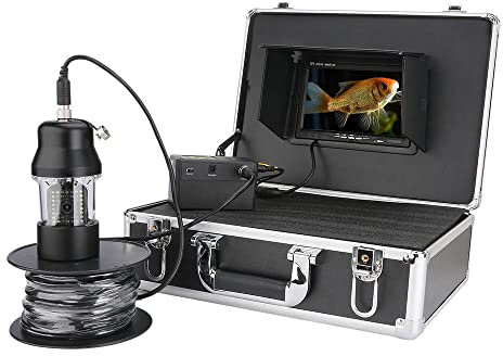 YXFAZPP Fischfinder-Kamera, IP68 wasserdichte 1000TVL-Kamera, 8 Stunden Akkulaufzeit, mit 9,0-Zoll-LCD-Monitor, zum Eisfischen, See, Meer, offenes Wasser, Boot (50M Cable)
