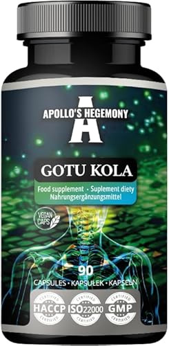 Gotu Kola (Centella asiatica Extrakt) 400mg, enthält 20% Asiaticoside (80mg), 90 vegane Kapseln, 3 Monate Vorrat, verbessert die geistige Klarheit und körperliche Anpassung, von Apollo's Hegemony