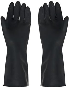 MKLHAVB Reinigungshandschuhe 1 Paar Schwarze Handschuhe Hause Waschen Reinigung Handschuhe Garten Küche Gericht Finger Gummi Geschirr Haushalt Reinigung Handschuhe