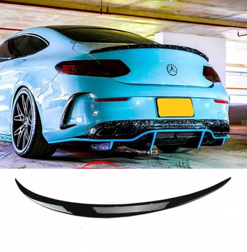 For Auto Perfectionists UK Rear Boot Spoiler Wing Compatible With Mercedes C Class Coupe W205 C205 2014-2021 ABS Gloss Black