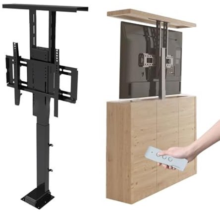 DRFGNF Elevador de TV motorizado, Altura Ajustable con Control Remoto, Soporte de TV de elevación automática para Oficina en casa, Capacidad de Carga 80 kg (575-1225 mm, para TV de 32-57 Pulgadas)