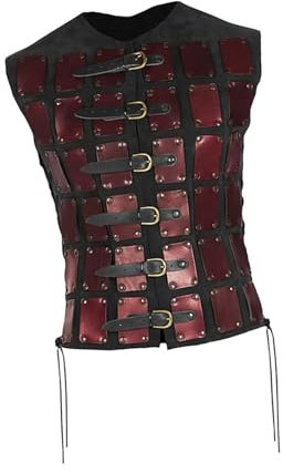 Dickly Brustpanzer Ritter Kostüm Dekoration Verstellbarer Brustpanzer Kostüm Rüstung für Cosplay Party Fasching, Rot