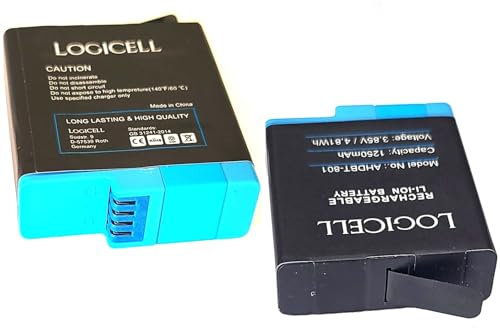 Original LogiCell Li-Ion Akku 1250mAh für GoPro Hero (2018) Hero 5 Hero 6 Hero 7 Hero 8 Black, AHDBT-801, AHDBT-701, AHDBT-501, AABAT-001