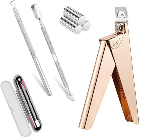 DEFIYEAR Acrylic Nail Cutter - with 10PCS Sizer Magnets, Professional Nail Clippers for Acrylic & Gel Nails, Stainless Steel Nail Tip Cutter, Precision Nail Tip Cutter for Salon & Home Manicure