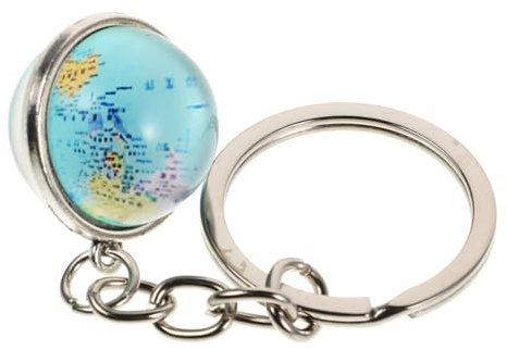 Générique Porte-clés Globe Du Monde Créatif En Verre, Pendentif De La Terre, En Métal, Carte 3d, Breloque Pour À Main, Décor De Clé Pour Femmes Et Hommes