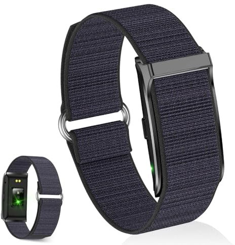 Fitness Tracker Armband ohne Display, Smart Bracelet Ultraleicht (22g), Smart Band 35 Tage Akkulaufzeit, 1ATM Wasserdicht, 24/7 (Herzfrequenz, SpO2, Schlaf, GPS), Sportaktivitäten-Tracker(Nylon)