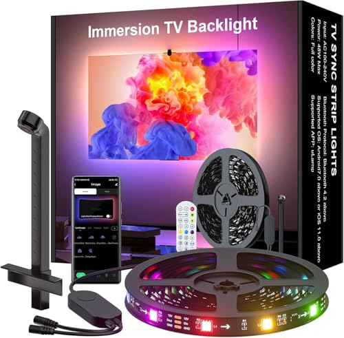 Lumtang Smart TV LED Backlight Color Picking Device, 6M LED Strip Lights for TV 75-85 inch, TV Backlight Sync to Screen& Music, App Control (6M)