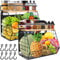 2 Pack Magnetic Vegetable Rack Fruit Bowl Fruit Baskets for Kitchen, Hanging Rack with Banana Hanger Kitchen Storage Stackable Storage Baskets for Vegetables Fridge Side Storage No Drilling Black