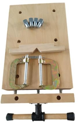 Holz-Werkbank-Schraubstock kompakt mit 4 Bankhunden und 2 Clips für stabile Holzverarbeitung, Tischler, Werkbank, 41 x 29 cm