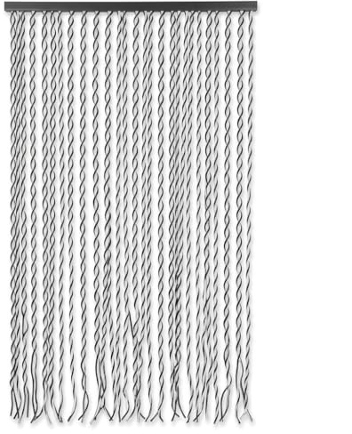 Pincho Rideau chenille décoratif anti-mouches, pour porte extérieure, gris, pour balcon, terrasse, maison et intérieur - 90 x 200 cm