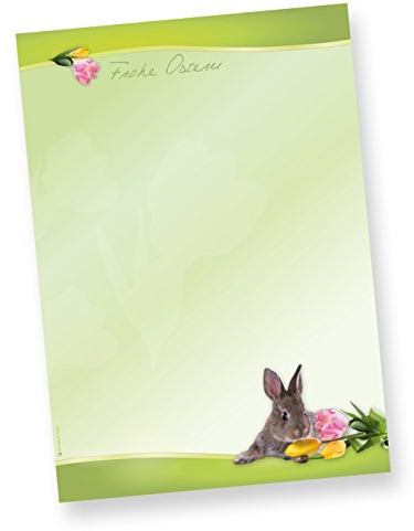 Briefpapier Osterhase (50 Blatt) schönes Motivpapier Ostern DIN A4 90g farbig, selbst bedruckbar