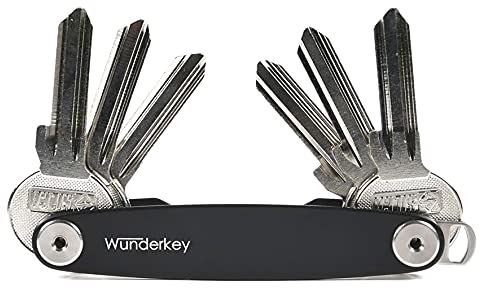 WUNDERKEY Classic Schwarz (2-12 Schlüssel) – der Schlüssel-Organizer Made in Germany in Premium Qualität, Key-Organizer, Schlüssel-Etui, Schlüsselhalter, Schlüsselbund Organizer