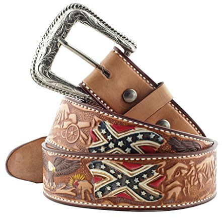 STARS & STRIPES Ledergürtel bzw. Westerngürtel WG-12 Ledergürtel Westerngürtel Westernkleidung Cowboygürtel Belt (97 cm) Braun