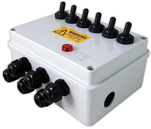 Aquacadabra 6-Way Armoured Garden Switch Box for Outdoor Pond Electrics