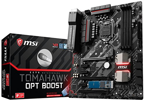 MSI Arsenal Gaming Intel Z270 DDR4 HDMI USB 3 CrossFire ATX Motherboard with Intel Optane Hard Bundle (Z270 Tomahawk OPT Boost)