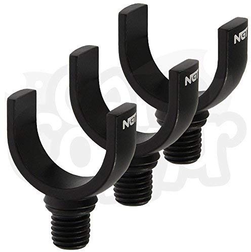 NGT 3 x Carp Fishing Aluminium 25mm Slim Black Profiler Bankstick Pod Rod Rest Holders