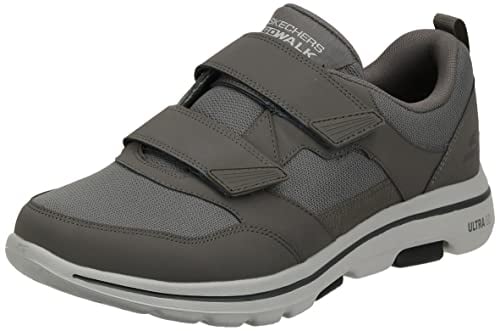 Skechers Go Walk 5 Wistful Herren Sportschuh mit Haken und Ring aus luftgekühltem Schaumstoff, Kaki, 40 EU