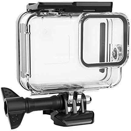 Flycoo - Custodia impermeabile con obiettivo per GoPro Hero 8 Black Action Camera con viti di fissaggio e base protezione subacquea 60M